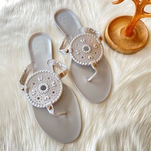 Jack Rogers Silver Flip Flops Size 11